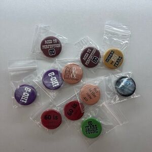 Colorful 60th Birthday Celebration Buttons